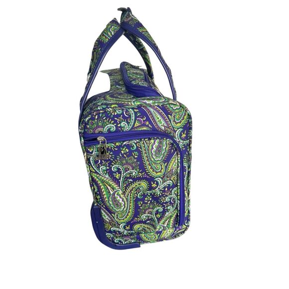 London Fog Mayfair Purple Paisley Underseat Carry on luggage 15” - Picture 4 of 16